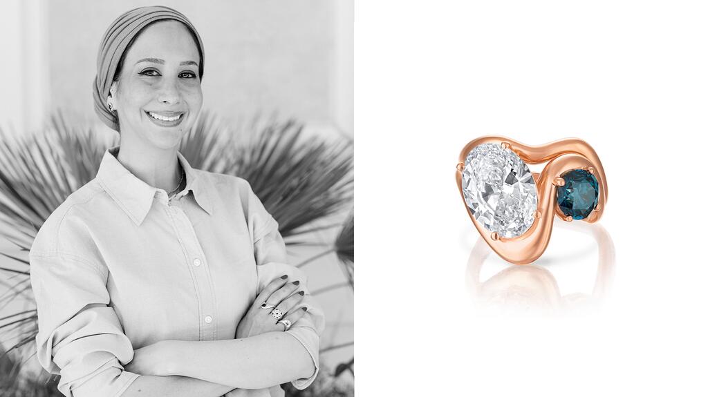 Designer Hiba Husayni’s new “Zaha” collection is an ode to the curvy lines that were the hallmark of the late architect Zaha Hadid. Hiba Husayni and a Zaha ring